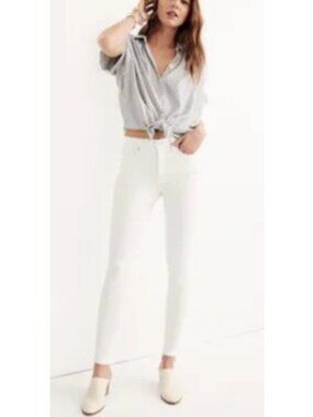 Madewell 9" Mid-Rise Skinny Crop Jeans in Immaculate White – Size 31